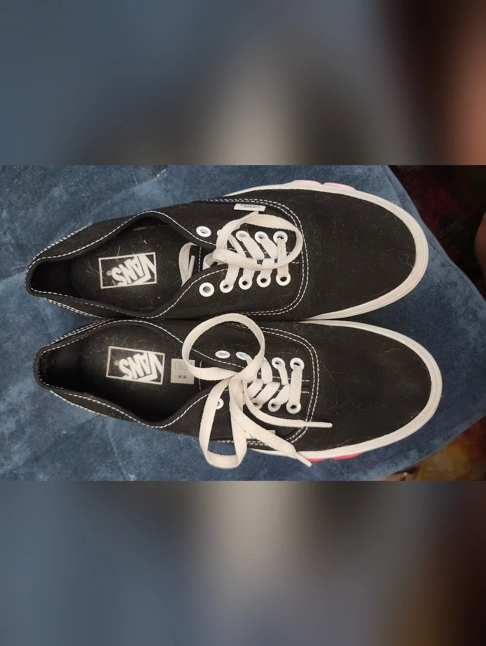 Vans Black Canvas Platform Sneakers with Pink Accents